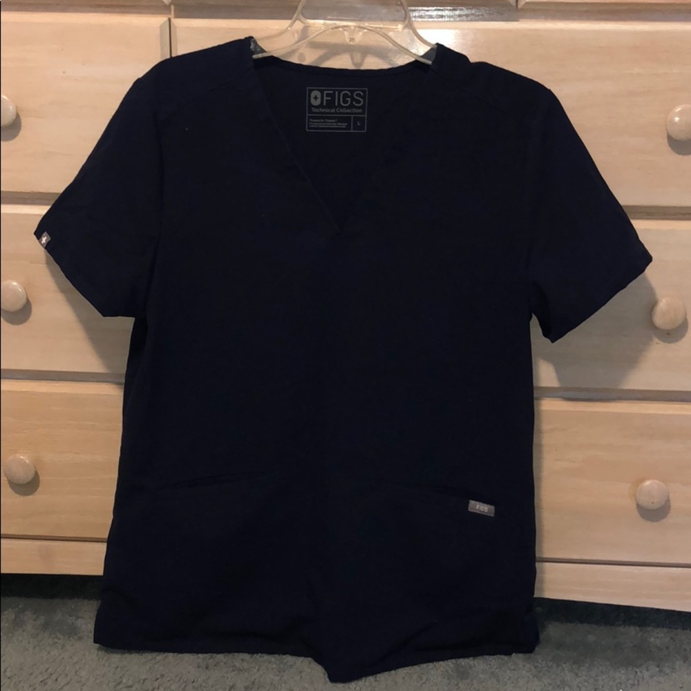 Figs Casma Navy Blue Scrub Top